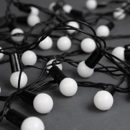 Garland “thread” 10 m with nozzles “balls 1.5 cm”, IP44, dark thread, 100 LED, white glow, 8 modes, 220 V-1