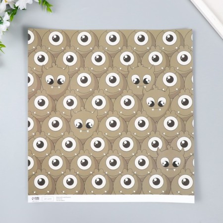 Scrapbooking paper bilateral "monsters and leaves" density 180 g 30.5x32 cm-3