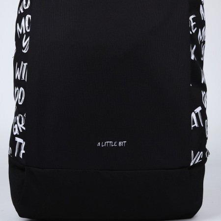 School textile “inscriptions”, 46x30x10 cm, vertical pocket, black color-4