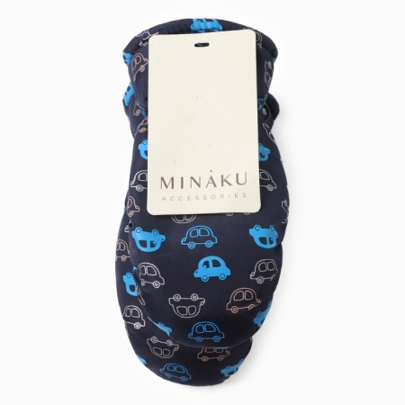 Winter children's mittens minku, dark blue color, 18cm-4