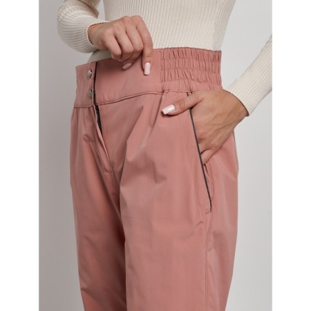 Warmed female trousers, size 50, color light brown-8