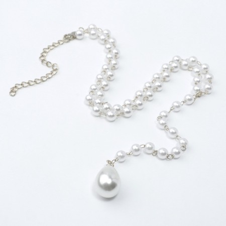 Pearl pearl "drop" color silver, 40cm-1