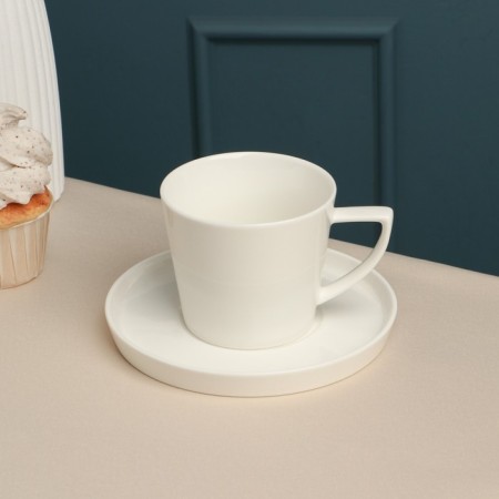 Tea couple "Sola", 260 ml, white, porcelain