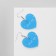Acrylic SHUT UP earrings, heart, white-blue color
