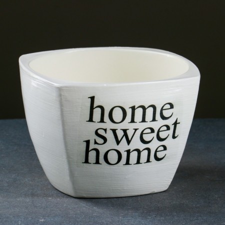 Kashpo "Cute House" (White) No. 4 (D18) Square, 2 l