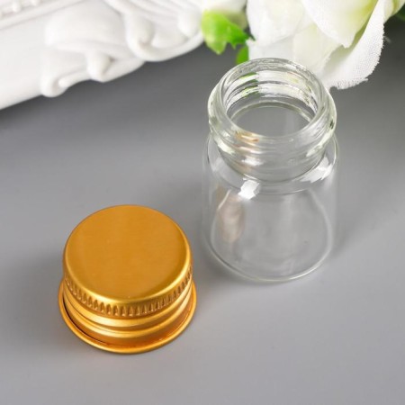 Decor for creativity Glass "Jars with a lid" gold, 5.5 ml, 3x2.2x2.2 cm-2