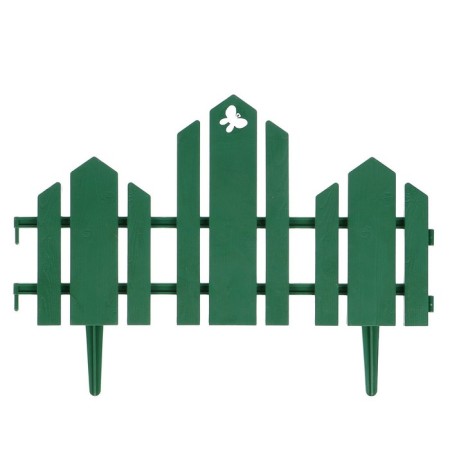 Decorative fence, 25 × 170 cm, 5 sections, plastic, green, "wonderful garden"-7