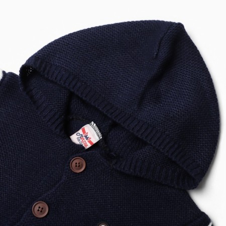 Knitted jumper for a boy, dark blue color, height 98 cm-1