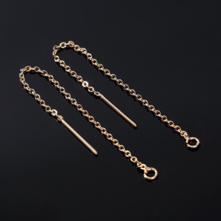 Fundamentals for Puset 60 × 0.8 mm, broach with a chain, color gold (pair)