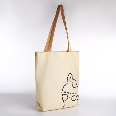 Bag Shoper Bunny, 40x12x38, beige color-3