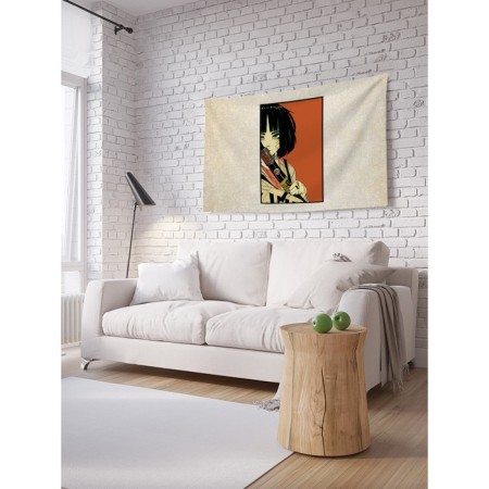 Decorative panel with photo printing "Japanese girl", horizontal, size 100x150 cm