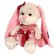 Soft toy "Bunny Lin", in a pink velvet dress with a bow, 20 cm