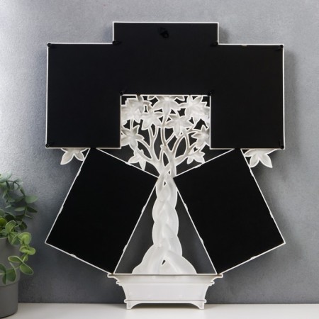 Photo frame plastic in 5 photos 10x15 cm "Cash tree" White 45x37.5 cm-2