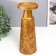 Polystone candlestick for 1 candle "Plant patterns" gold 25x9.5x9.5 cm