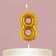 A candle for a cake, a number, brilliant “8”, gold, 4 x 10 cm.