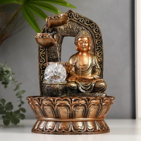 The desktop fountain from the network, backlight "Buddha in the arch with waterfall" 30x21x21 cm