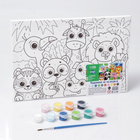 Picture on numbers for children "Bright animals", 20 x 30 cm-2
