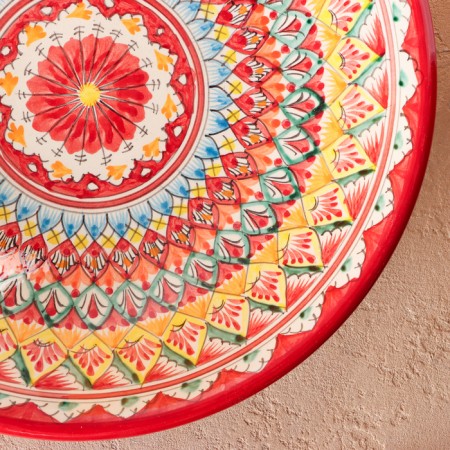 Largan Rishtan ceramics "Flowers", 33 cm, red-2