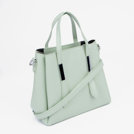 Bag Female Tout with zipper, green color-1