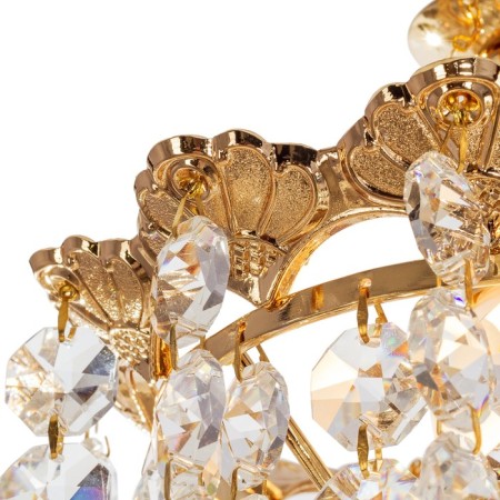 Crystal Chandelier "Valeria", 1 lamp 40W E27, base gold 20x20x55 cm-3