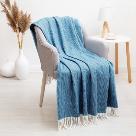 Valencia plaid 140x200 cm, white-grinding, cotton 50%, polyester 30%, pan 20%