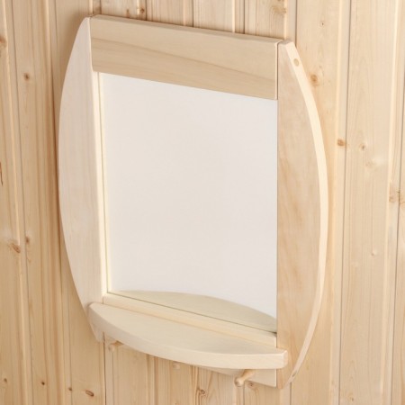 Mirror with a shelf from the linden "Barrel", 63x46x16 cm-1