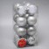 Set of balls plastic D-6 cm, 16 pcs "Classic Assorted Circles" silver