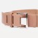 Women's belt, width 5 cm, elastic band, metal buckle, beige color