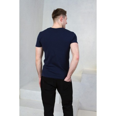Male T-shirt, size 44, dark blue color-4