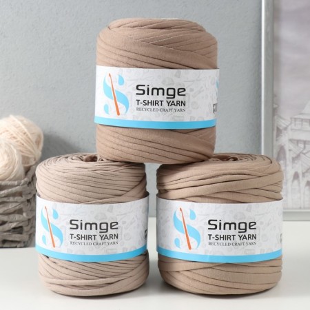 Knitted yarn secondary 90% cotton, 10% p/e, 100m/450 ± 50 g (cappuccino) mix