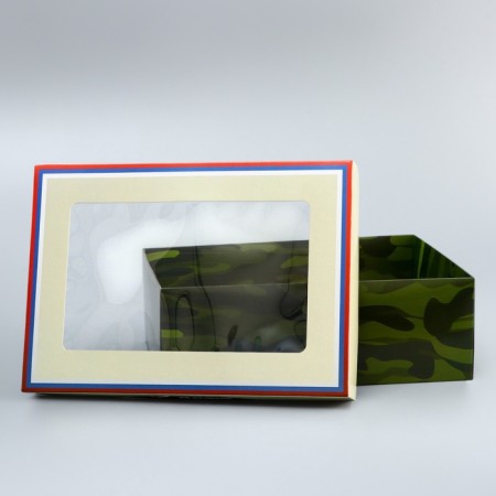 The box is folding, the cover is, "February 23", 24 x 17 x 8 cm with a window-3