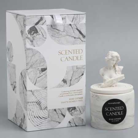 Candle in concrete aromatic "peach", soy wax-7