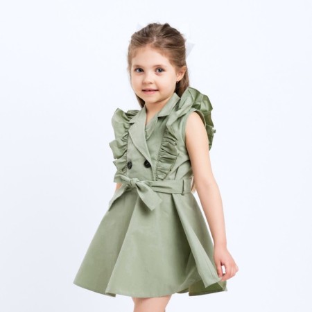 Baby Double-breasted KAFTAN, size 38 (146-152 cm), olive color