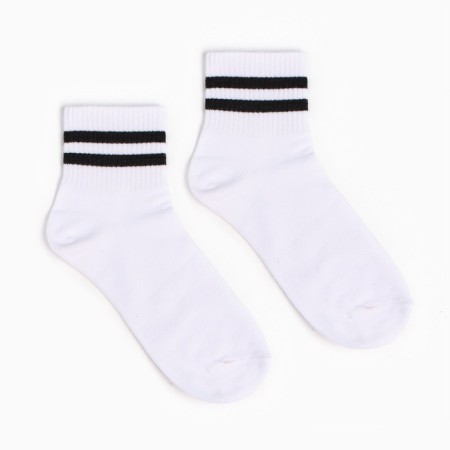 Women's socks, white/black strip, size 36-39-1