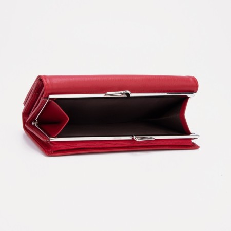 Women's wallet on magnets, red color-3