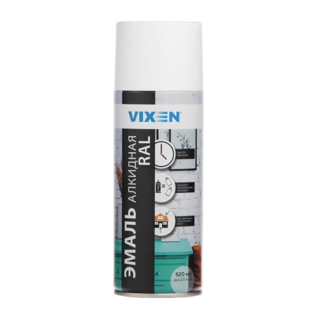 Universal enamel Vixen, white matte RAL 9003, aerosol, 520 ml VX-10903