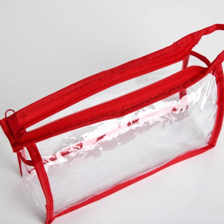 Lightning cosmetic bag, red/transparent color-3