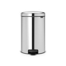 Brabantia Newcon bucket, metal internal bucket, with a pedal, polished steel color, 20 liters