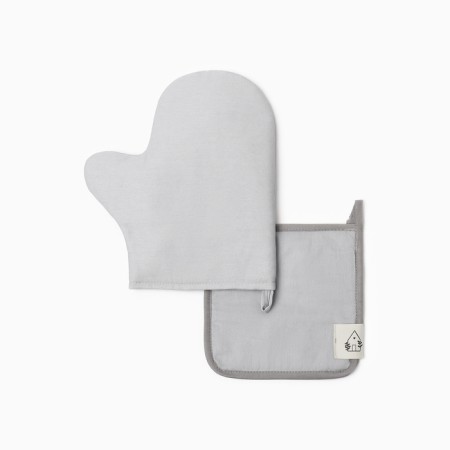 Set of kitchen. Ethel Home col. Light gray, mittens-seizure 18x29 cm, birch 19x19 cm,