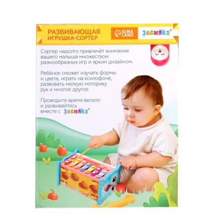 Developing toy "Sorter-Sovushka", 15 in 1, with mobile elements-19