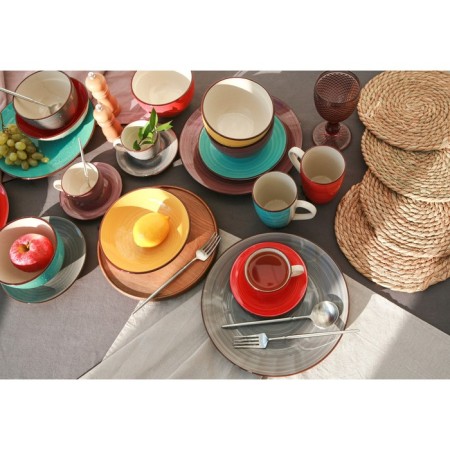 Board ceramic dinner shade "Sea World", d = 27 cm, burgundy color-5