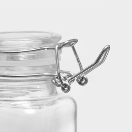 Glass jar for spices with a boiler lock of the square "Square", 110 ml, 5.5 × 8 cm-3