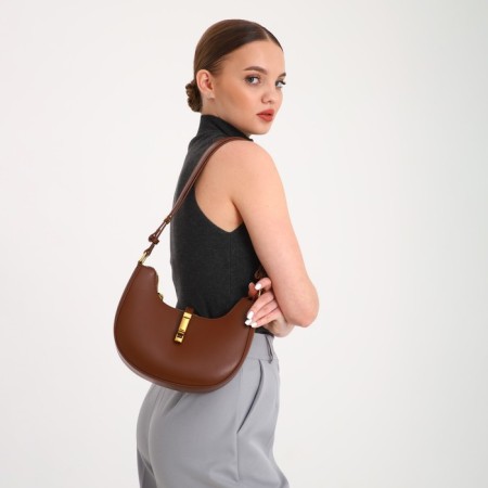 Female bag Textura, small size, brown color-10