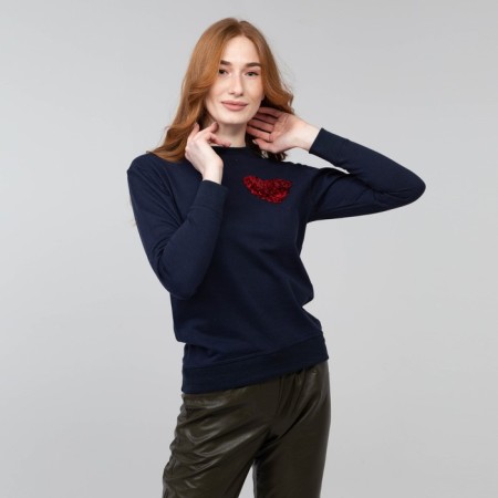 Female sweatshirt, dark blue color, size 42 (s)-2
