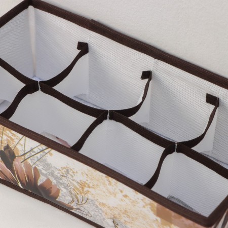 Organizer for storing linen “Astra”, 8 cells, 28 × 14 × 10 cm, brown color-1