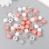 Plastic beads "Crystal polyhedron. Coral, white, transparent" set of 30 g 1x1x1 cm
