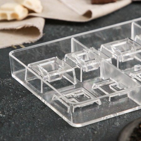 Form for chocolate and sweets “in square”, 10 cells, 20 × 12 × 2.5 cm, cell 3 × 3 cm-2
