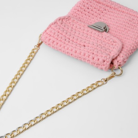 A chain for a bag, with carbines, metal, flat, 18 × 13 mm, 60 cm, gold color-2