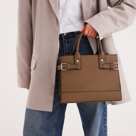 Bag Women's Tout, on a zipper, sandy color-7