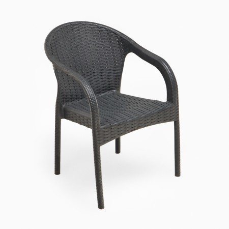 Set of garden furniture: table + 2 stools, plastic, anthracite, maximum load 120 kg-5
